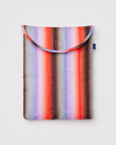 Gradient Stripe Poppy & Lilac Puffy Laptop Sleeve