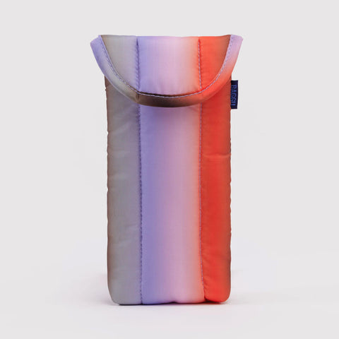 Gradient Stripe Poppy & Lilac Puffy Glasses Sleeve