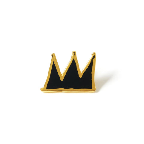 Jean-Michel Basquiat: Black & Gold Crown Pin