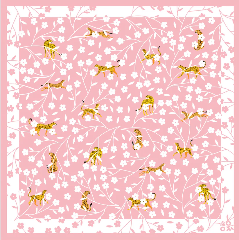 AOKO Bandana: Cheetahs and Cherry Blossoms