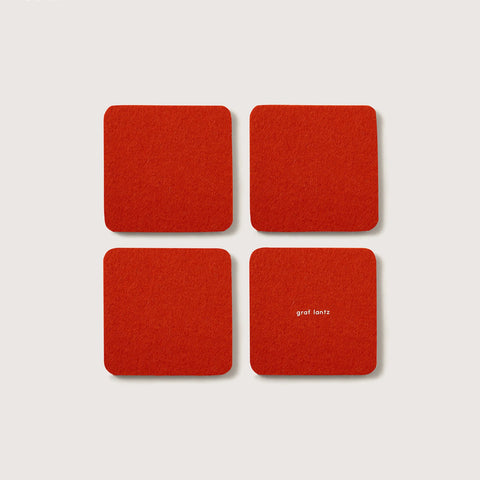 Orange Bierfilzl Set of 4