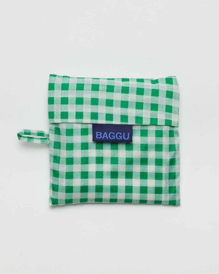 Green Gingham Reusable Bag
