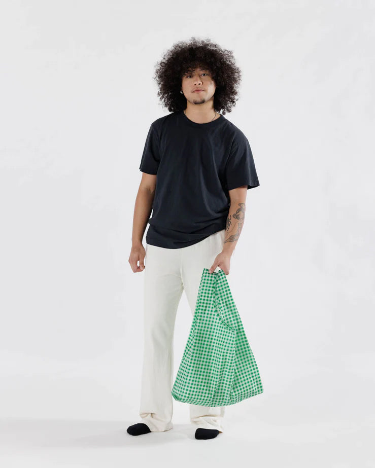 Green Gingham Reusable Bag