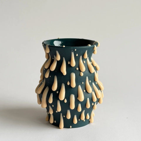 Philip Kupferschmidt: Vase in Dark Teal & Light Orange