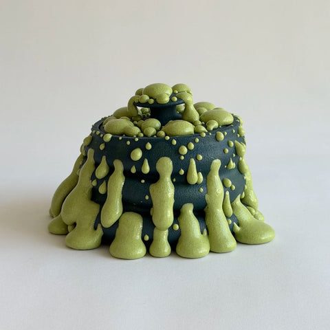 Philip Kupferschmidt: Altered Jar in Dark Teal & Lime