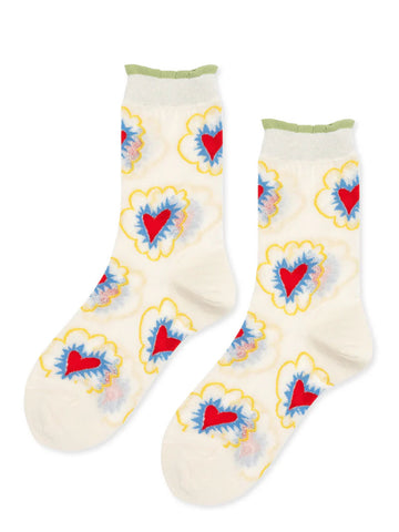 Ivory Baz Crew Socks