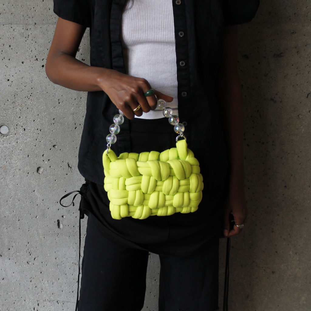 Nancy Lee: Lime Green Cassette Bag with Bubble Handle