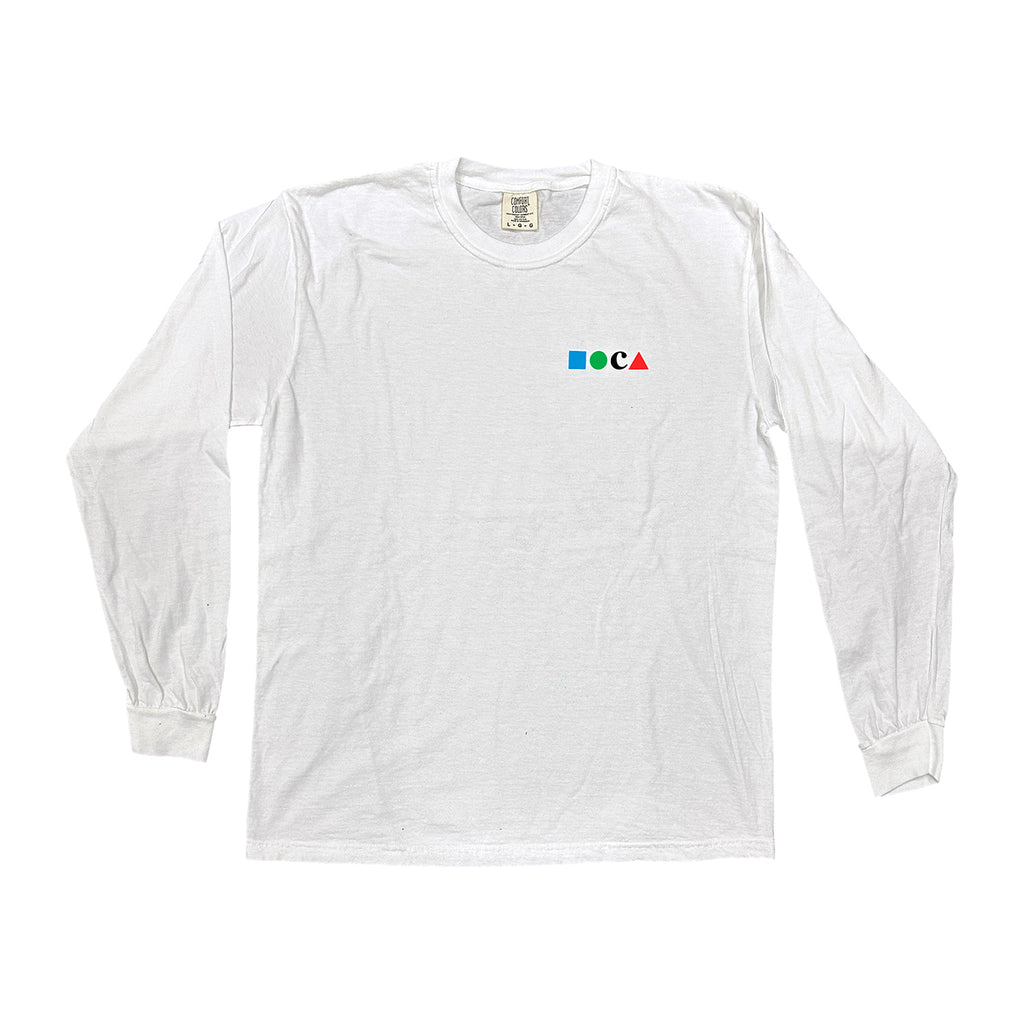 MOCA Pocket Logo White Long Sleeve T-Shirt