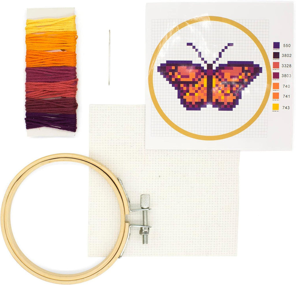 Mini Cross Stitch Embroidery Kit: Butterfly
