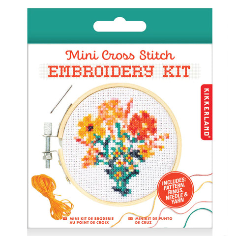 Mini Cross Stitch Embroidery Kit: Flowers