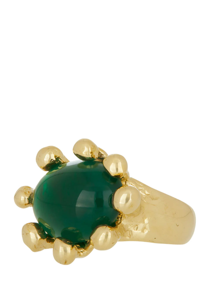 Mondo Mondo: Emerald Brass Diva Ring
