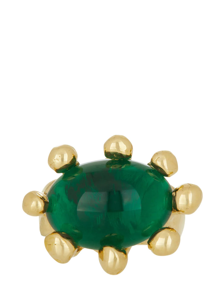 Mondo Mondo: Emerald Brass Diva Ring