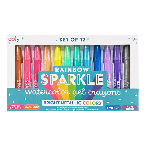 Rainbow Sparkle Metallic Watercolor Gel Crayons