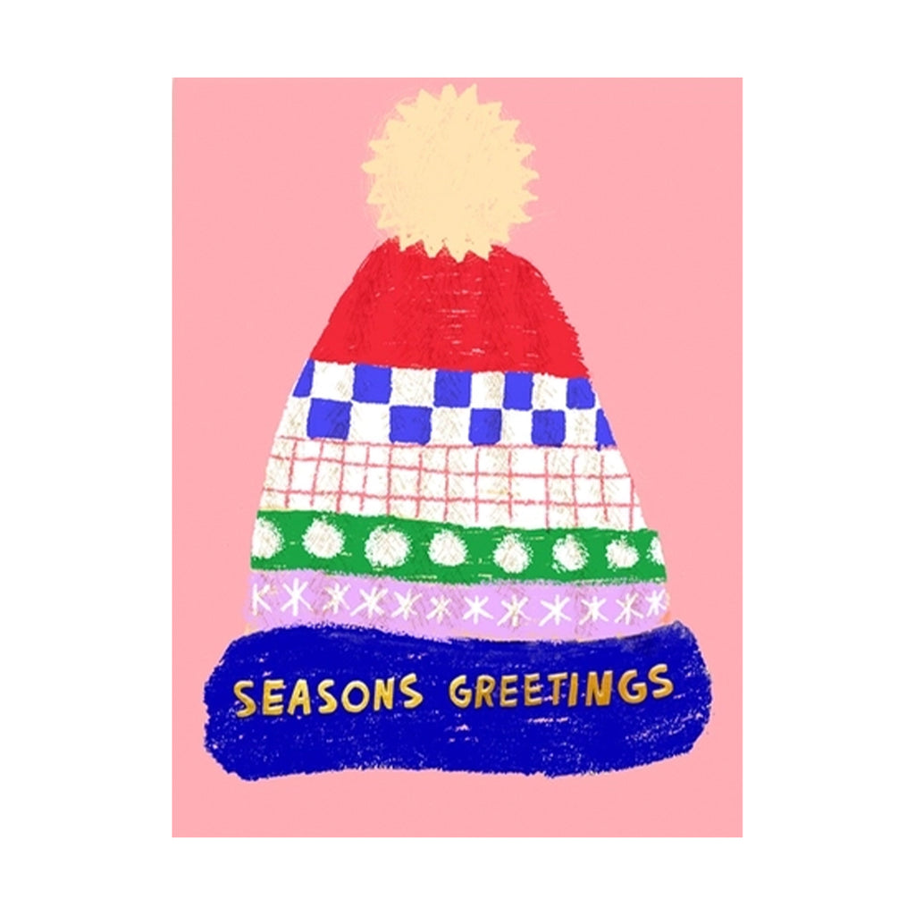 Winter Cap Seasons Greetings Card