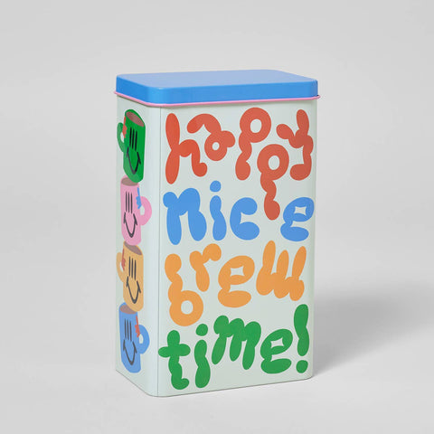 Happy Nice Brew Time Kitchen Storage Tin