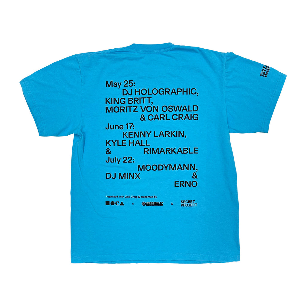 Carl Craig: Party/After-Party Sessions T-shirt (Neon Blue)