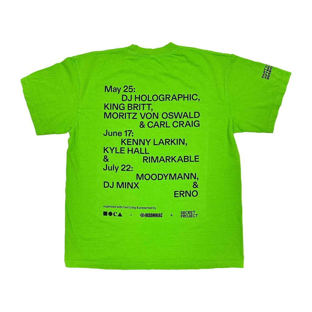 Carl Craig: Party/After-Party Sessions T-shirt (Neon Green) – MOCA