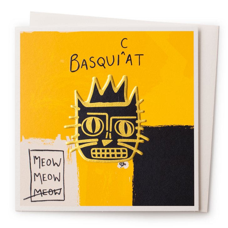Jean-Michel Basquiat Cat Art Card