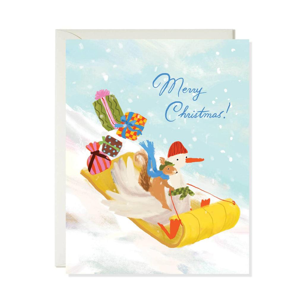 Woodland Tobaggan Card