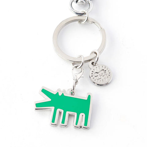 Keith Haring: Green Barking Dog Keyclip