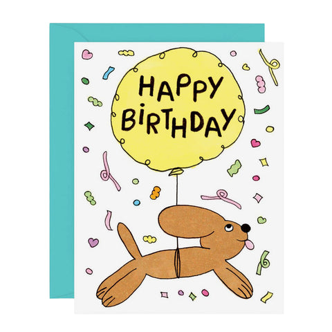 Dog & Balloon Birthday Card