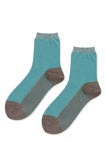 Aqua Twinkle Short Crew Socks