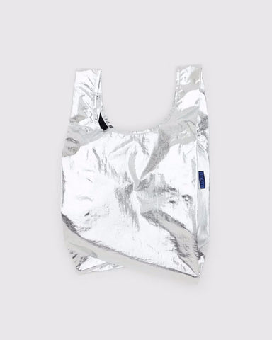 Metallic Silver Mini Reusable Bag