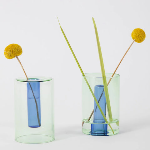 Mini Green & Blue Reversible Vase