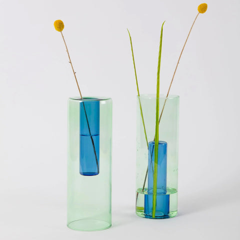 Green & Blue Reversible Vase