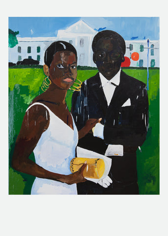 Henry Taylor: B Side Postcard (Cicely and Miles Visit the Obamas)