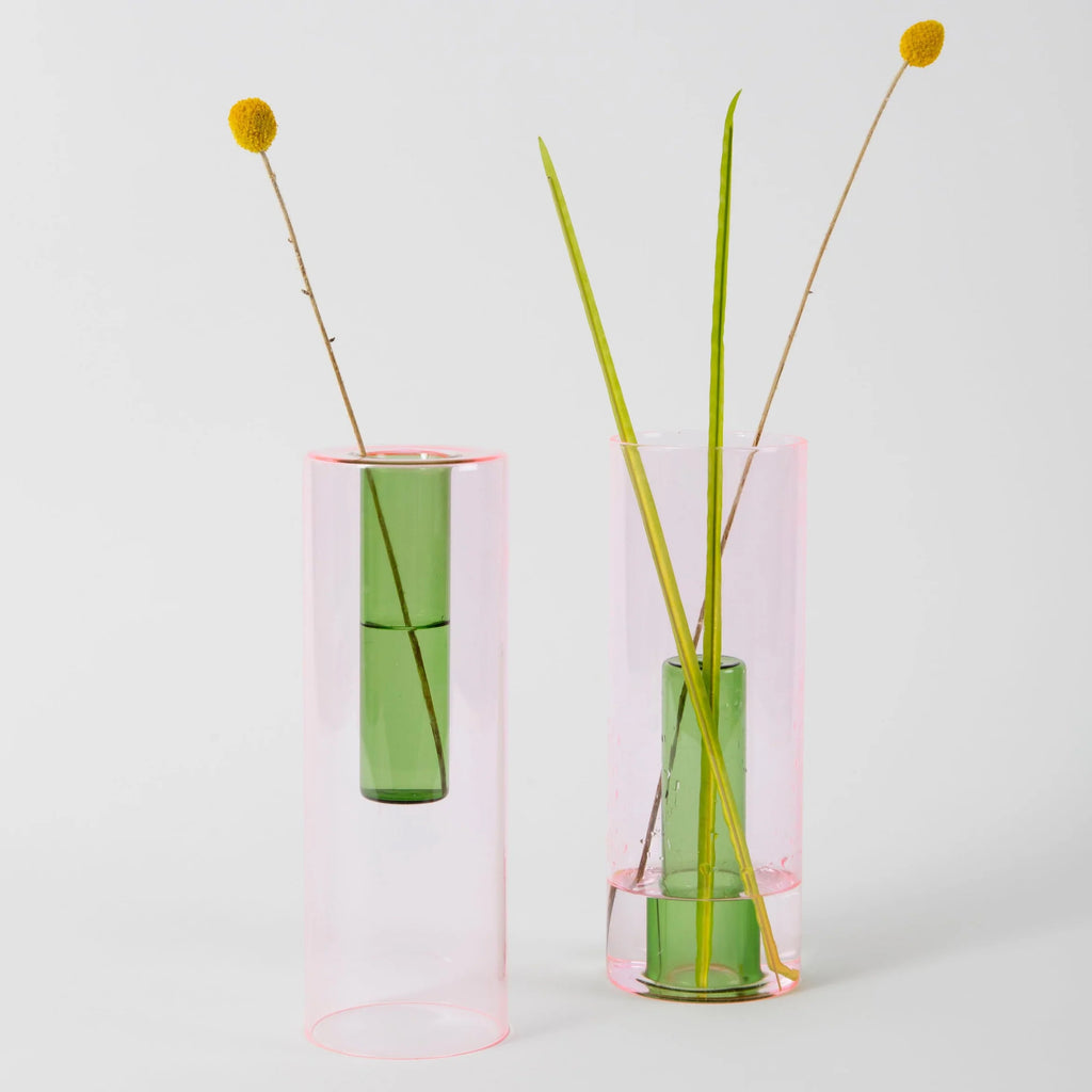 Pink & Green Reversible Vase