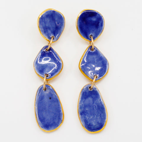 Sonia Boyajian: Blue Playtime Triptych Earrings