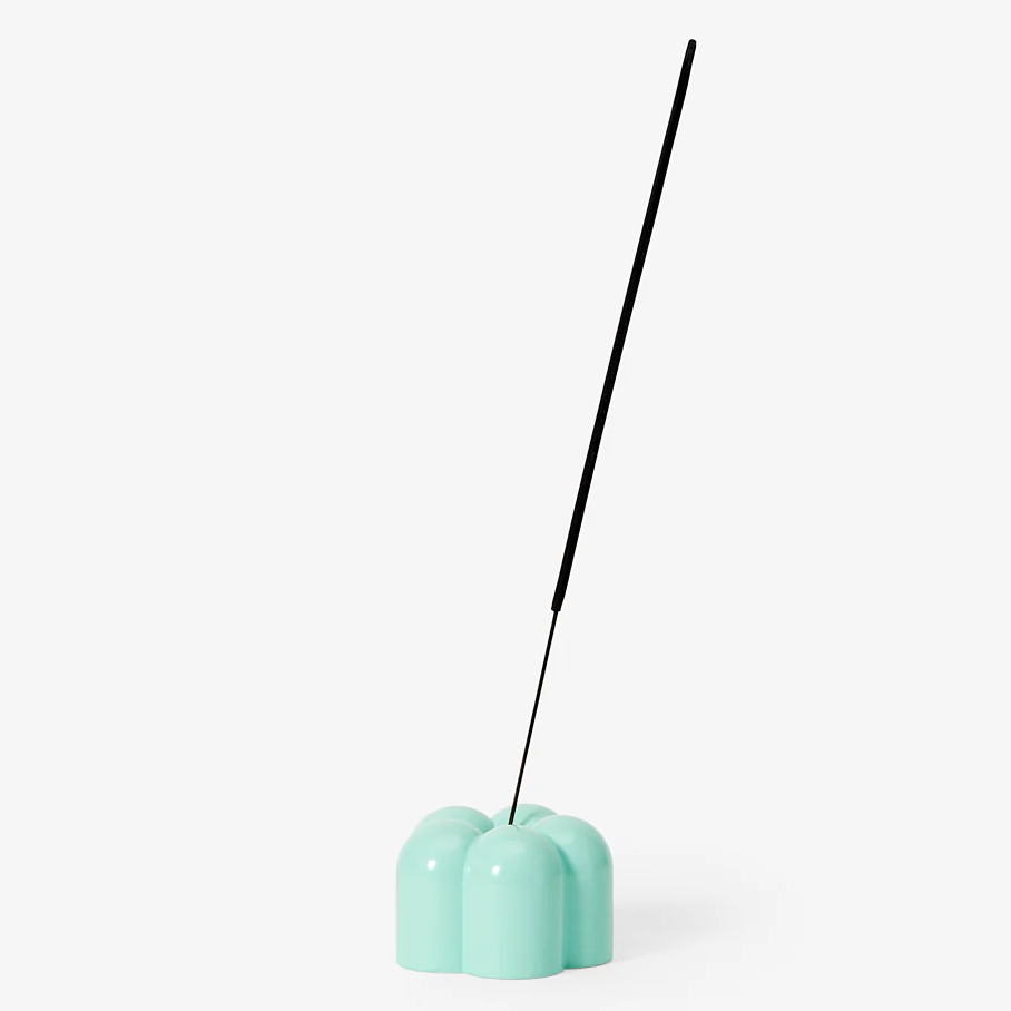 Poppy Candle & Incense Holder in Blue