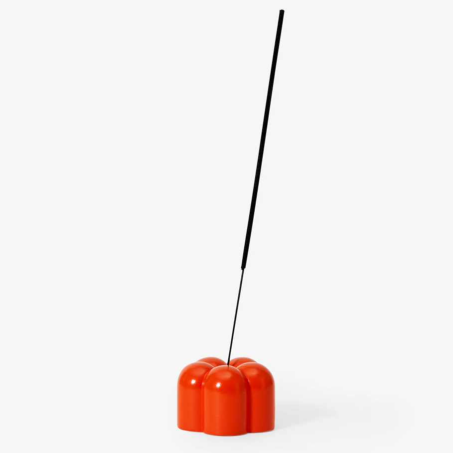 Poppy Candle & Incense Holder in Red