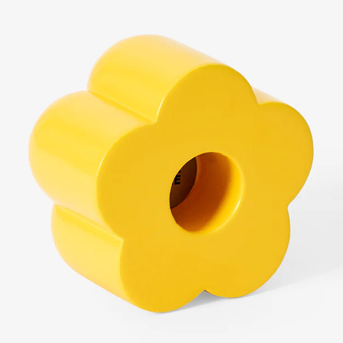 Poppy Candle & Incense Holder in Yellow