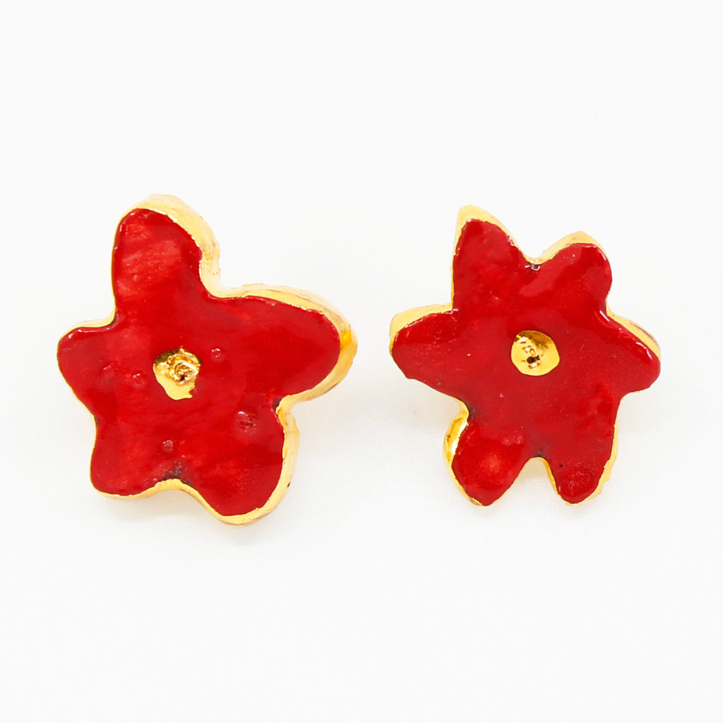 Sonia Boyajian: Red Flower Earrings