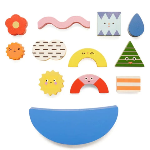 Teeter Totter Shapes Wooden Balance Game