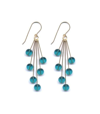 I. Ronni Kappos: Blue Translucent Cluster Earrings